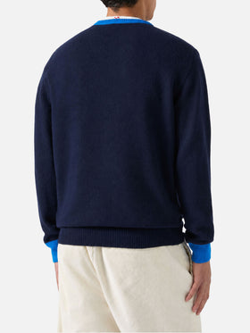 Heron Wolf of St. Moritz embroidered sweater