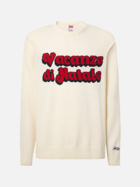 Heron sweater in white with Vacanze di Natale jacquard | VACANZE DI NATALE SPECIAL EDITION