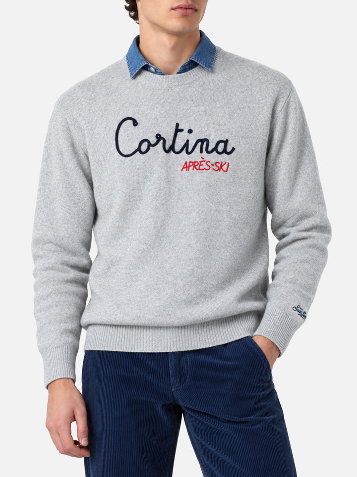 Crewneck-Pullover Heron mit Cortina-Stickerei 