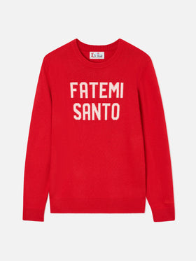 Pull col rond Red Heron en maille avec intarsia Fatemi Santo 