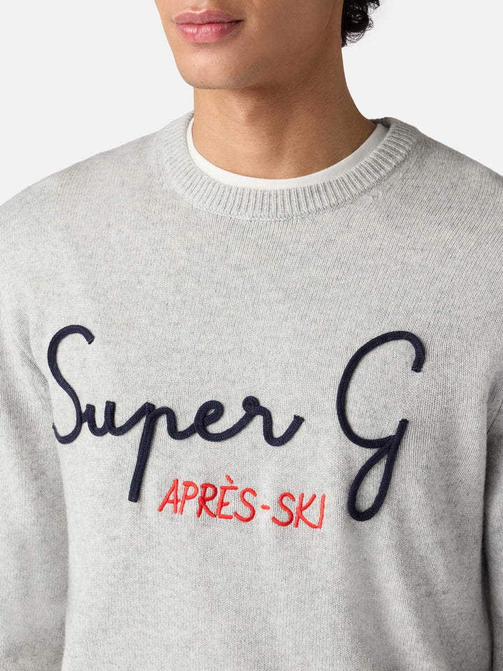 Light grey sweater Heron with super G embroidery | SUPER G SPECIAL EDITION