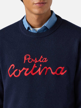 Maglione Heron in misto cashmere con ricamo Poste Cortina