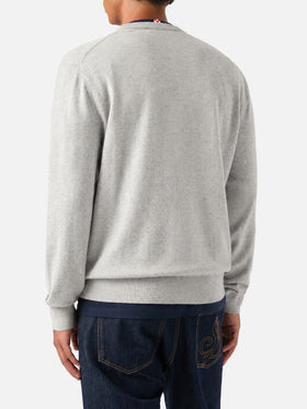 Sudadera gris con cuello redondo Heron con bordado Super G | SUPER G SPECIAL EDITION 