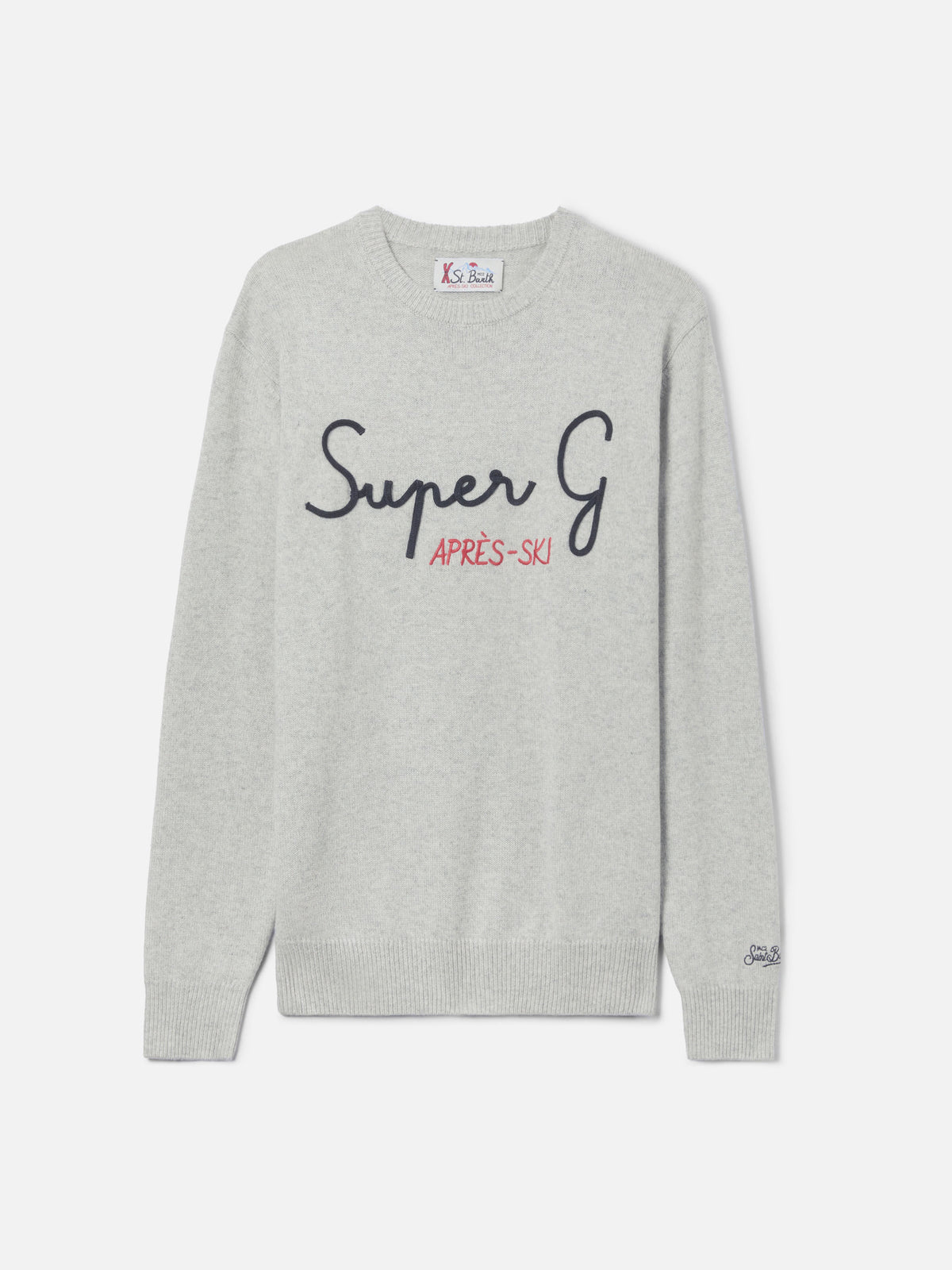 Sudadera gris con cuello redondo Heron con bordado Super G | SUPER G SPECIAL EDITION 