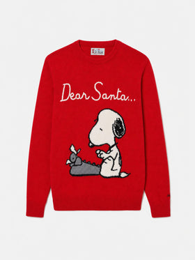 Red Heron sweater with Snoopy Dear Santa embroidery | Special edition