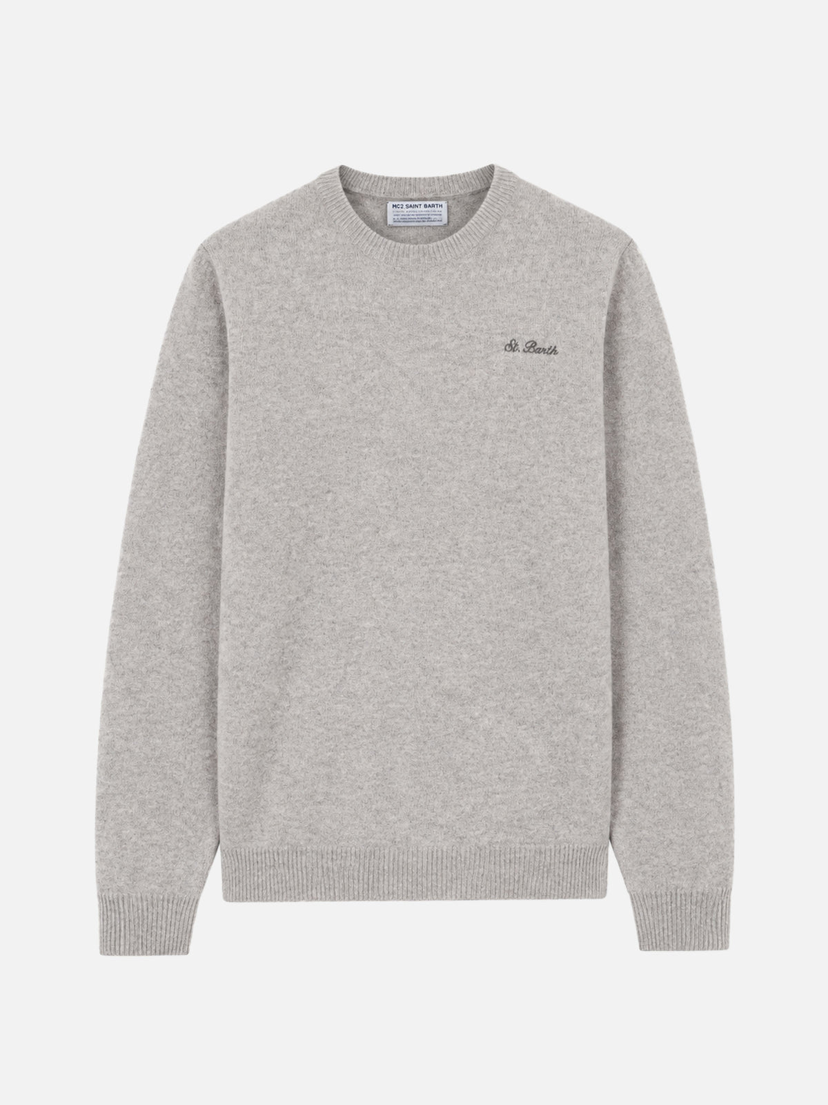 Suéter Heron gris melange con bordado St. Barth 