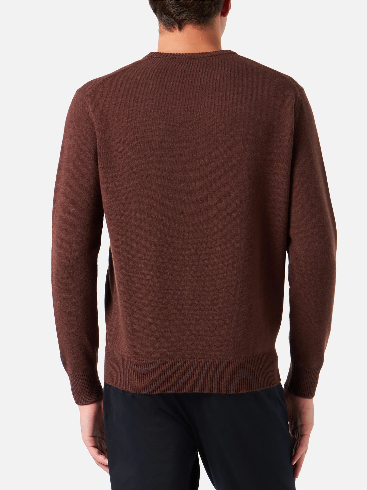 Man crewneck sweater with Sei Come la mia Moto embroidery