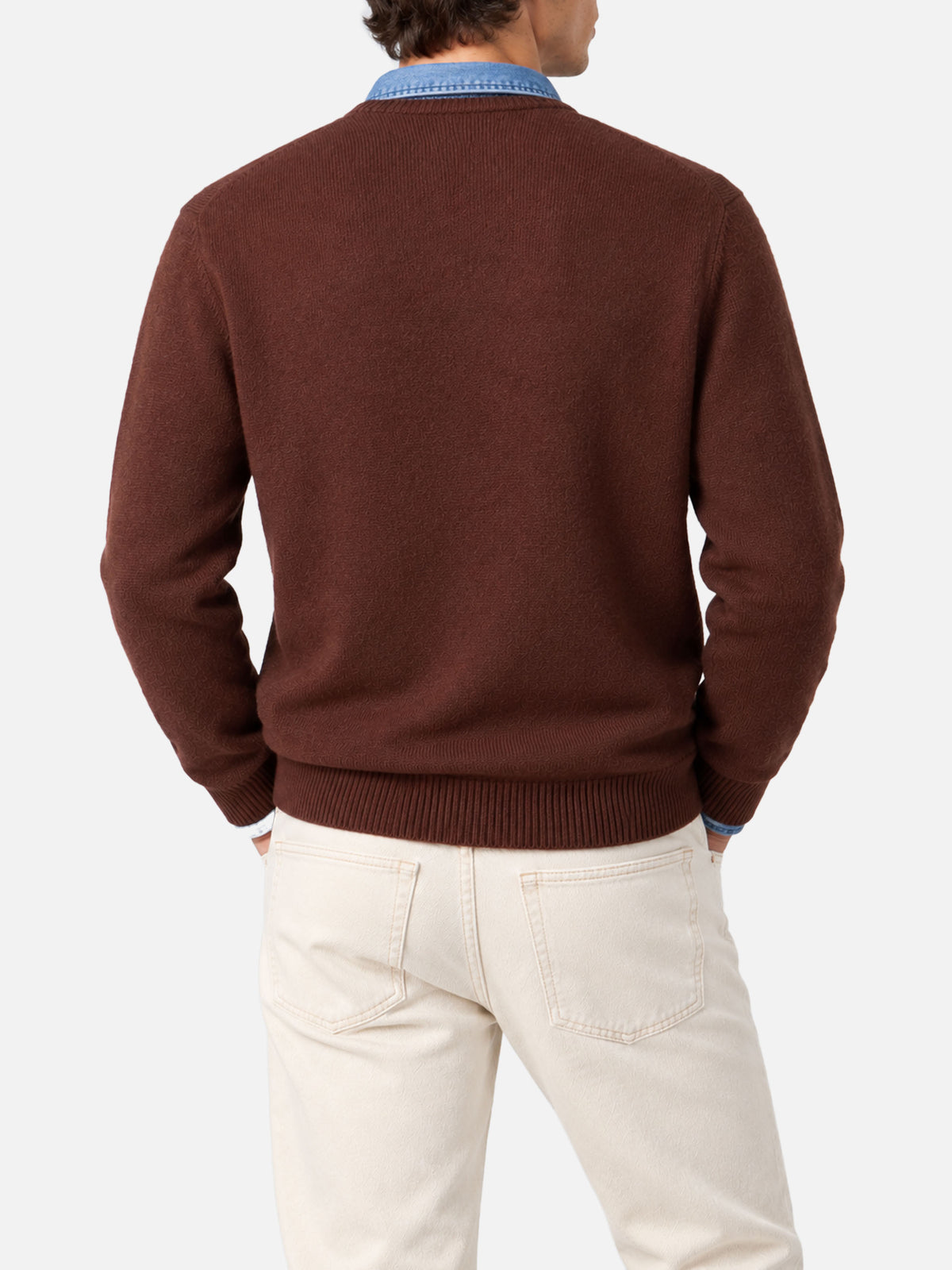 Maglia girocollo Heron marrone con ricamo Sei come la mia moto