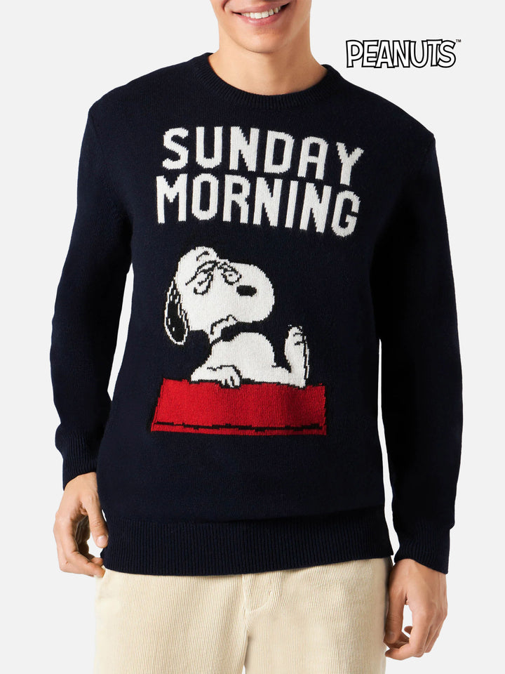 Crewneck sweater Heron with Snoopy jacquard | SNOOPY - PEANUTS™ SPECIAL EDITION