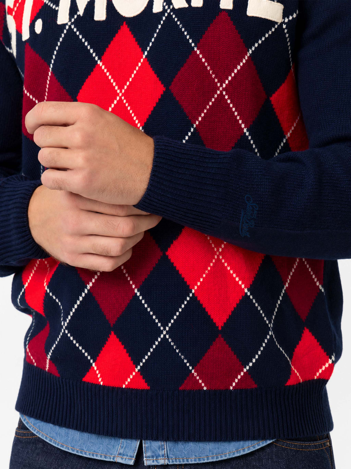 Rundhalspullover Heron mit Argyle-St. Moritz-Jacquard 