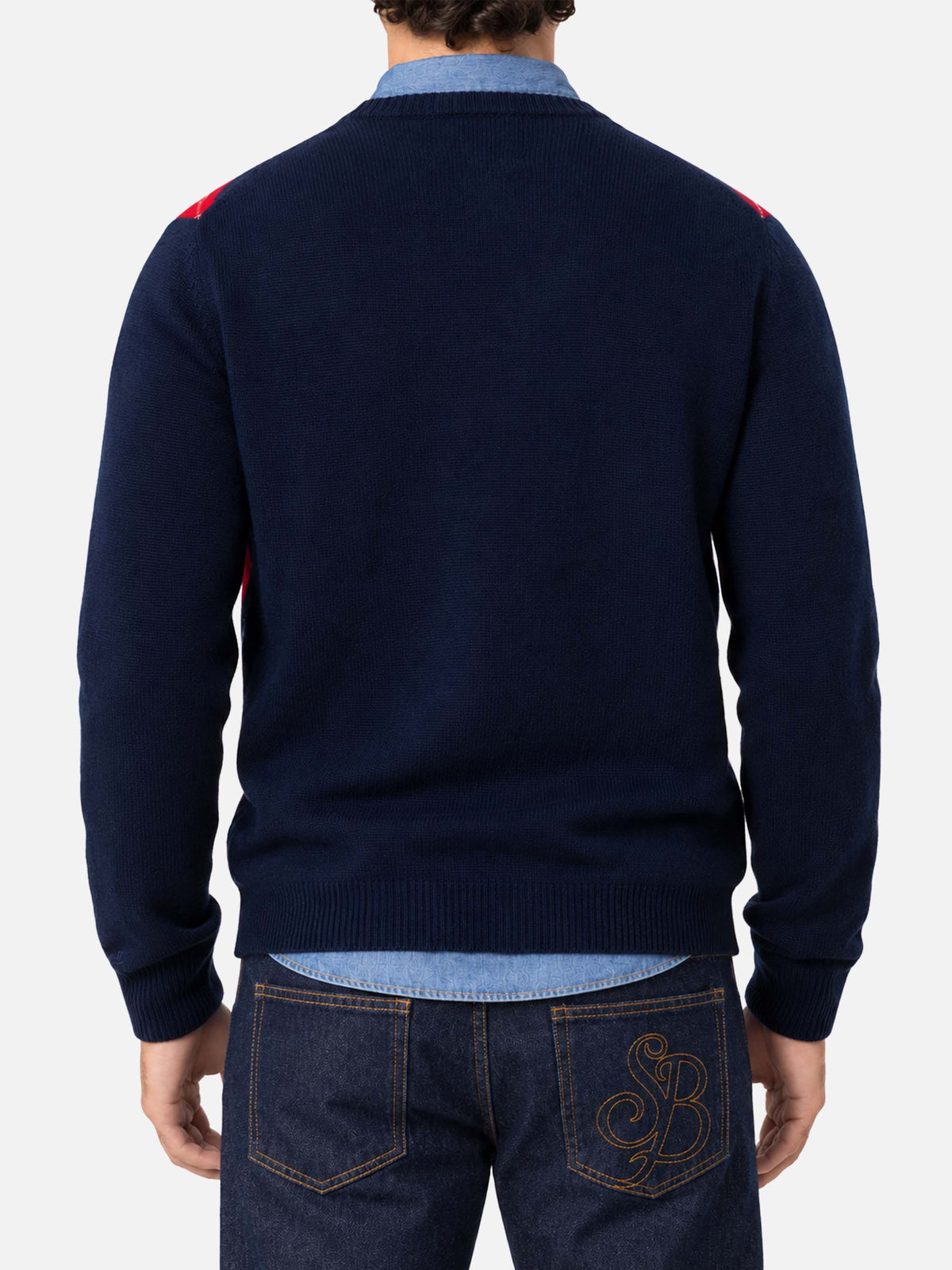 Rundhalspullover Heron mit Argyle-St. Moritz-Jacquard 