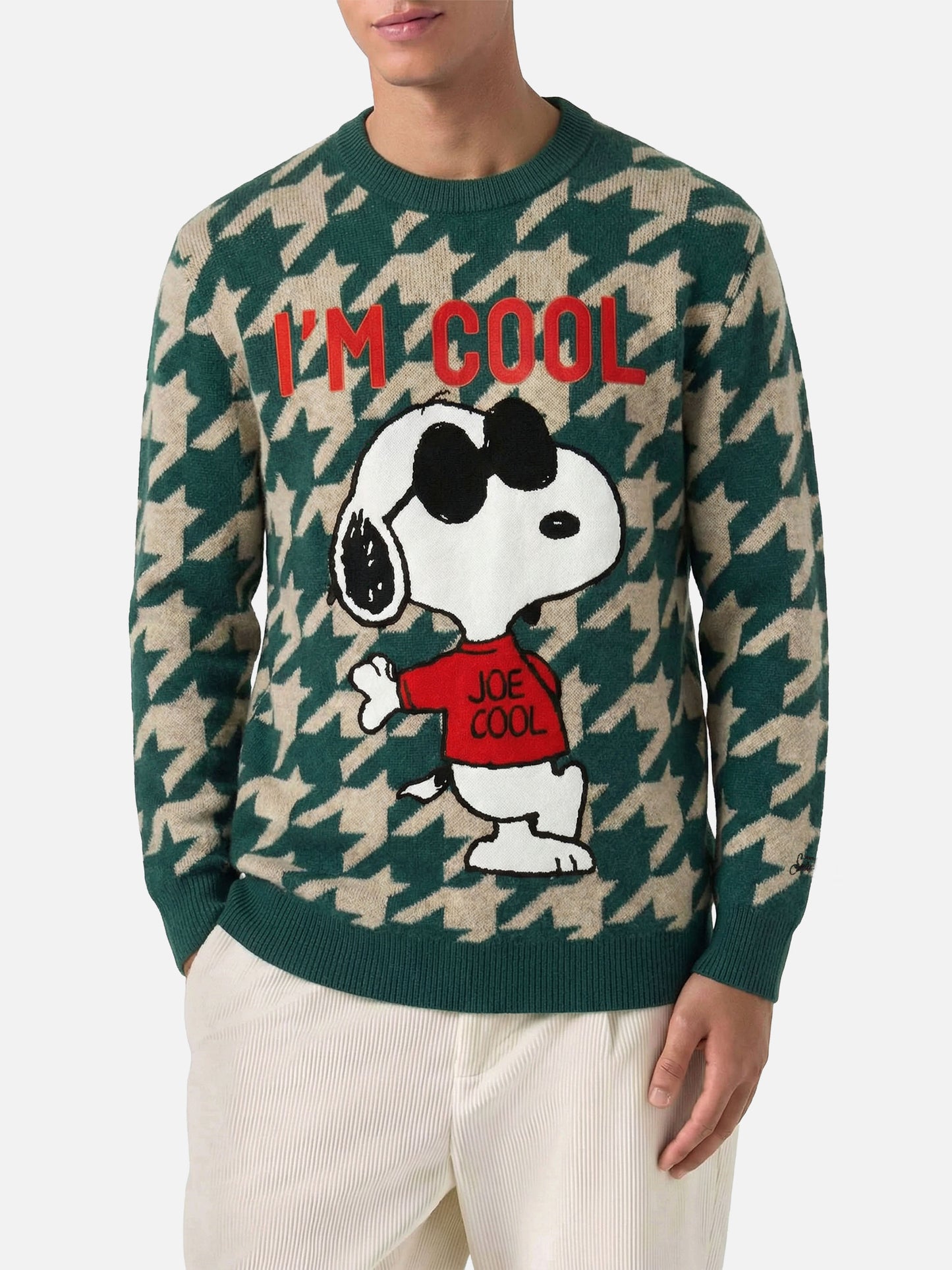 Maglione Heron P verde con lavorazione jacquard Snoopy | SNOOPY – EDIZIONE SPECIALE PEANUTS™