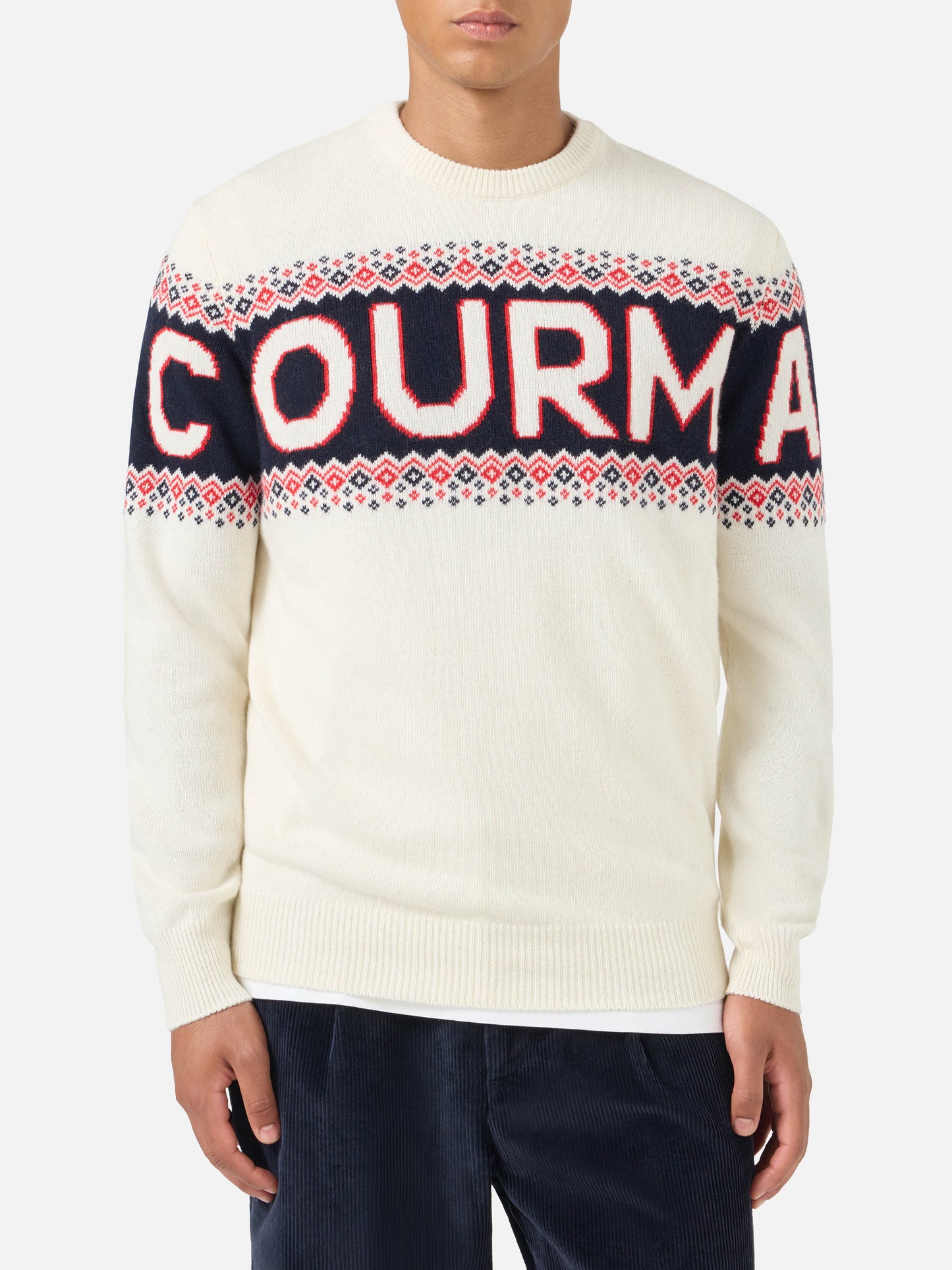 Suéter de cuello redondo Heron con jacquard Courma 