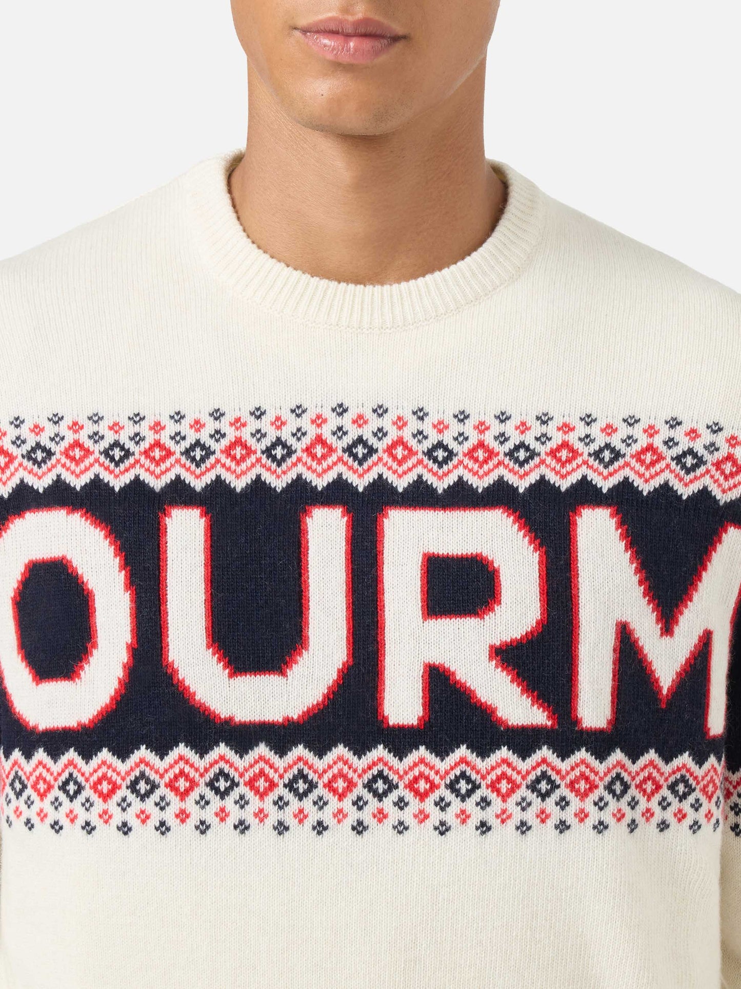 Suéter de cuello redondo Heron con jacquard Courma 