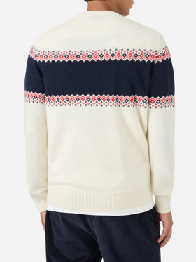 Suéter de cuello redondo Heron con jacquard Courma 
