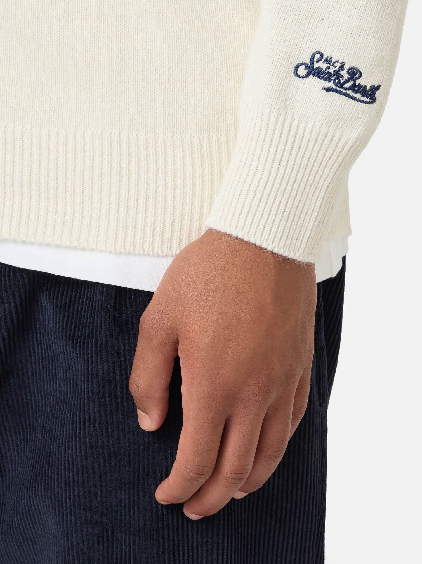 Suéter de cuello redondo Heron con jacquard Courma 