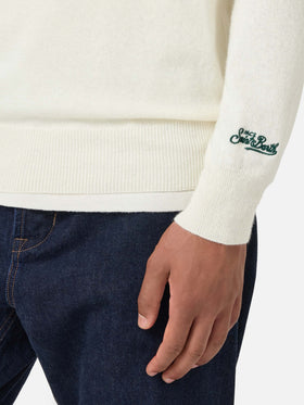 Crewneck sweater Heron with Snoopy tennis champ embroidery | SNOOPY PEANUTS SPECIAL EDITION