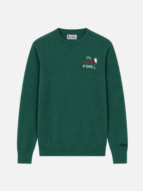 Pull col rond Heron avec broderie It's wine o'clock 
