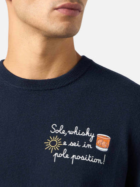 Man sweater Heron Light with Sole, Whisky... embroidery | VACANZE DI NATALE SPECIAL EDITION - MC2 Saint Barth