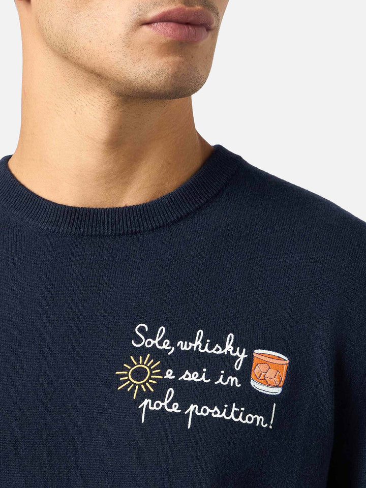 Man sweater Heron Light with Sole, Whisky... embroidery | VACANZE DI NATALE SPECIAL EDITION - MC2 Saint Barth