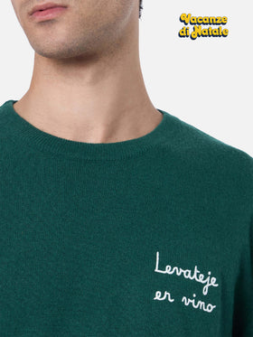 Crewneck-Pullover Heron Light mit Levateje er vino-Stickerei | VACANZE DI NATALE SONDERAUSGABE