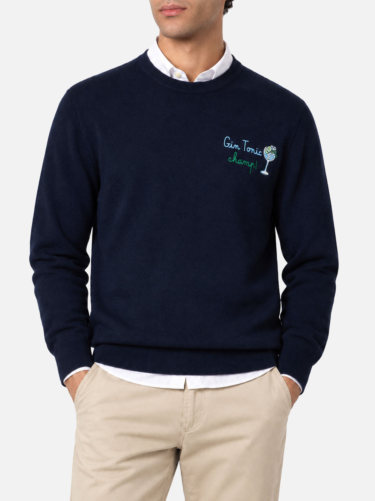 Sweatshirt à col rond Heron avec broderie cocktail Gin tonic champ 
