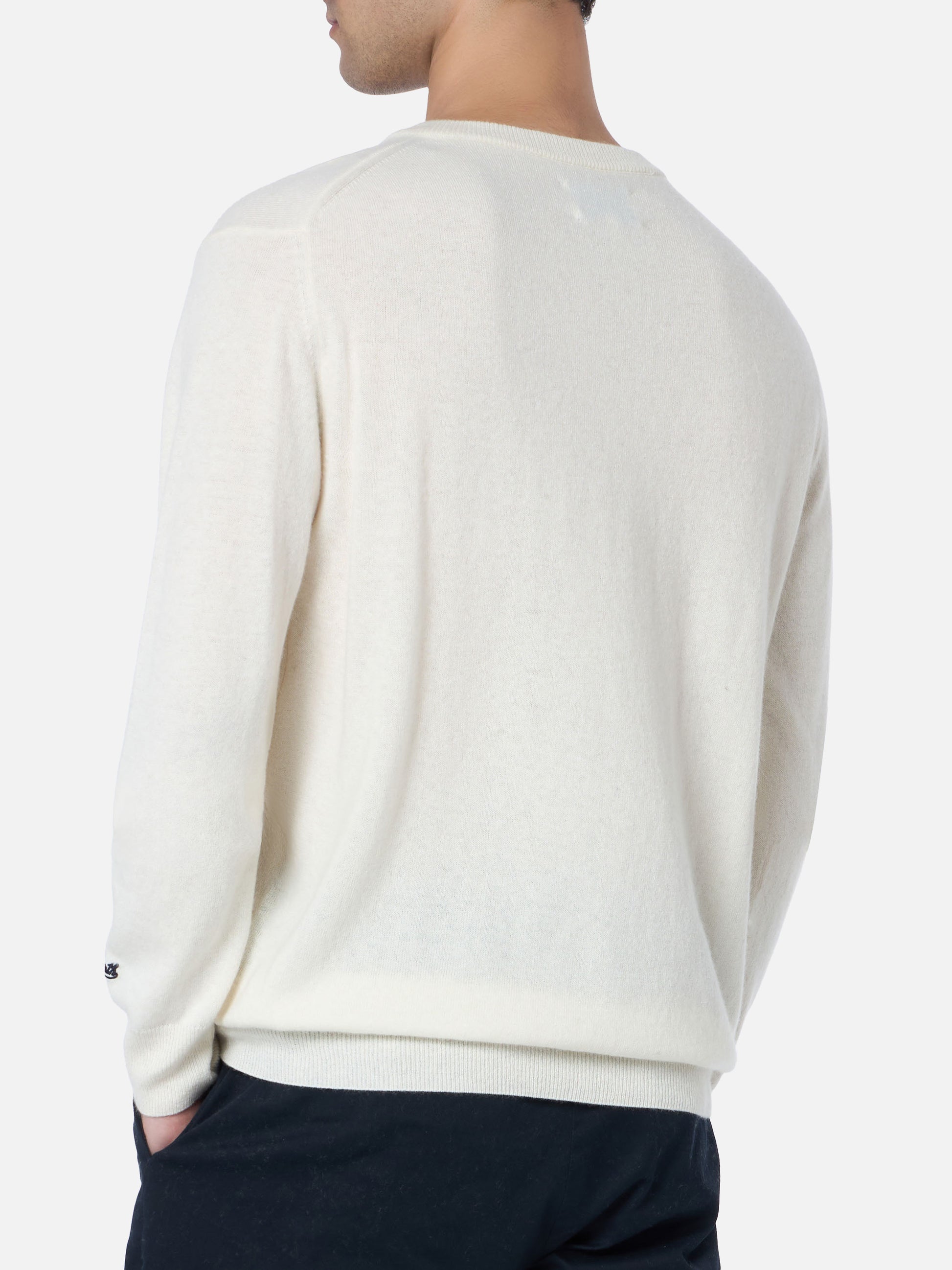 Man white sweater Heron with King of apres ski embroidery - MC2 Saint Barth
