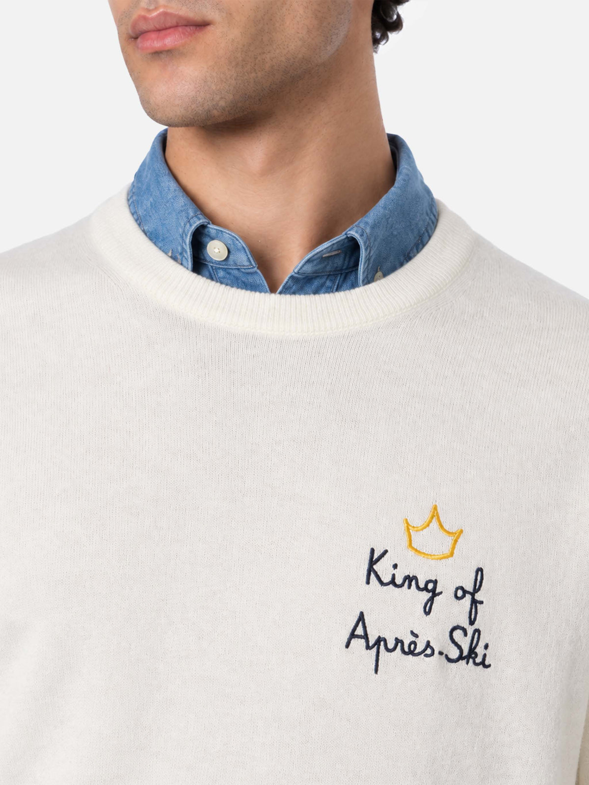 Pull col rond Heron avec broderie King of apres ski 