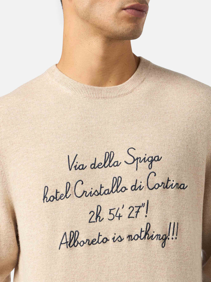 Man sweater Heron Light with Via della Spiga... embroidery | VACANZE DI NATALE SPECIAL EDITION - MC2 Saint Barth