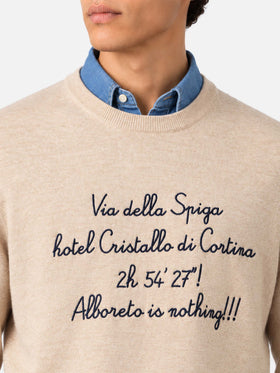 Sweat col rond Heron Light avec broderie Via della Spiga... | VACANZE DI NATALE SPECIAL EDITION 