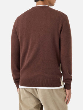 Pull col rond avec jacquard carte postale Cortina 