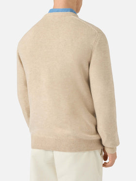 Heron-Pullover mit Courma-Postkarten-Jacquard