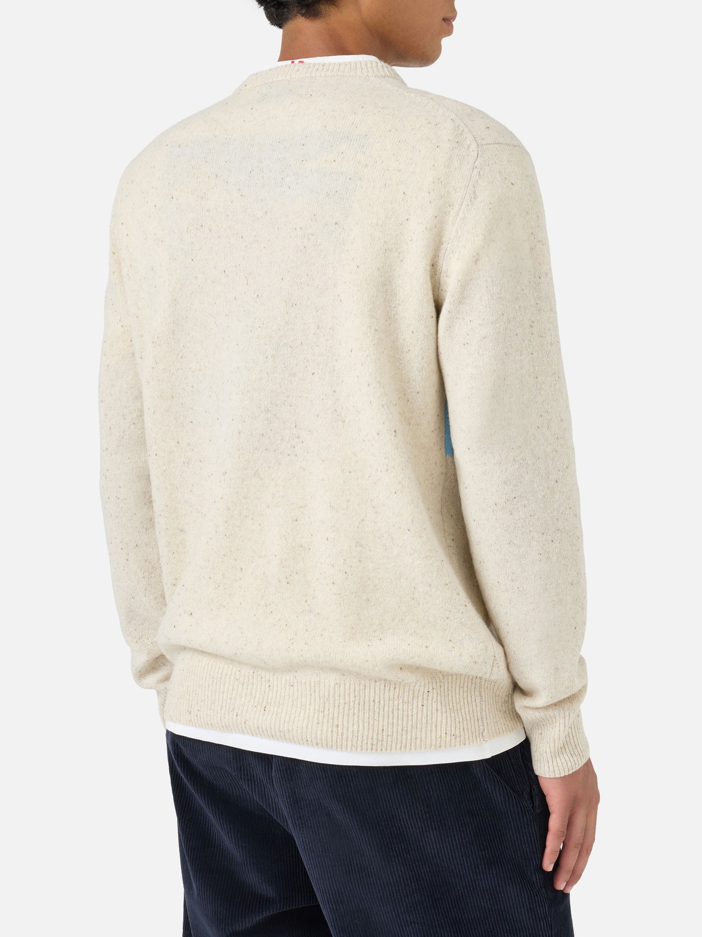 Maglia Heron donegal cartolina St. Moritz bianco