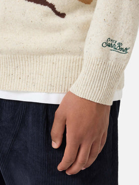 Maglia Heron donegal cartolina St. Moritz bianco