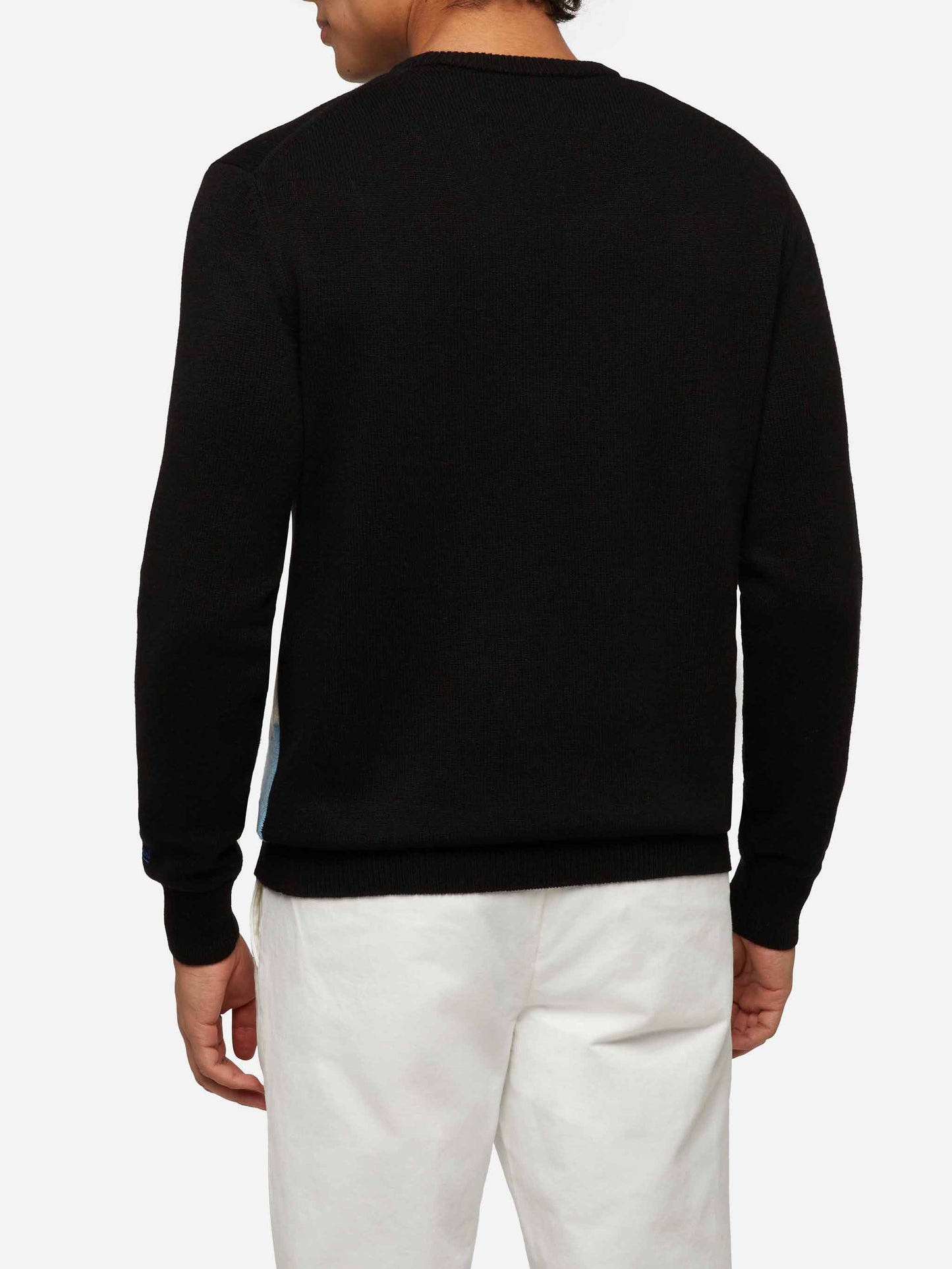 Crewneck sweater Heron with Zermatt postcard jacquard - MC2 Saint Barth