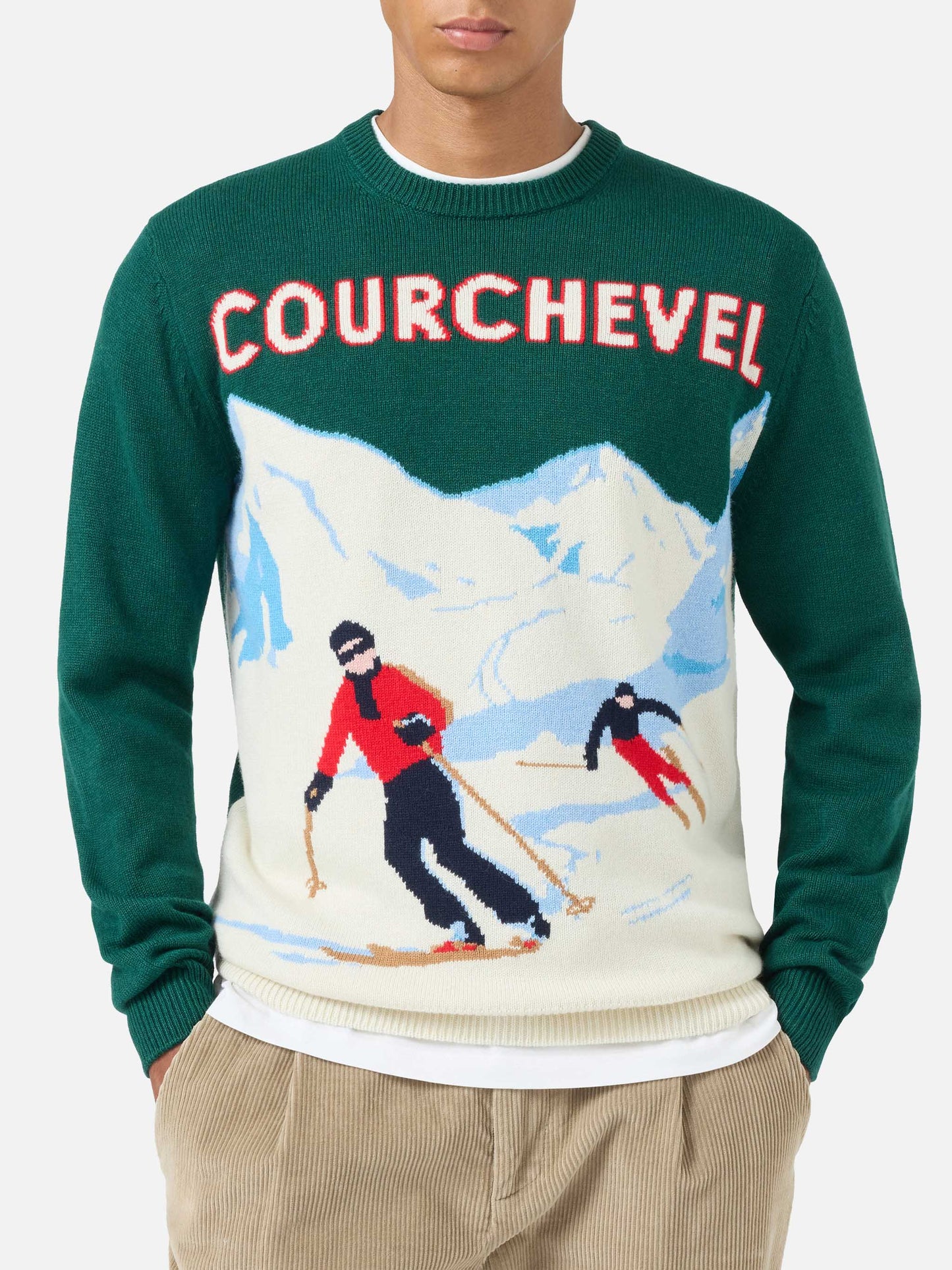 Jersey de cuello redondo Heron con jacquard de postal Courchevel 