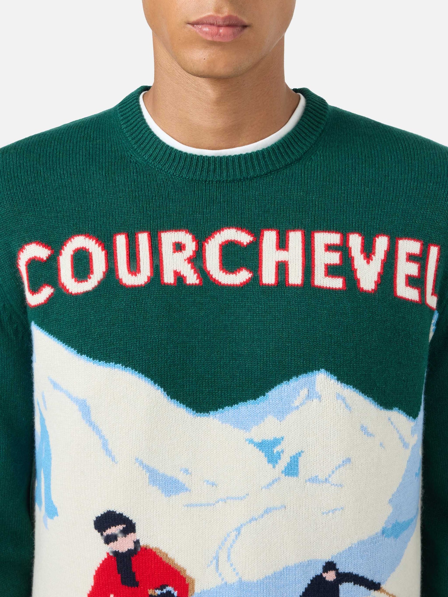 Jersey de cuello redondo Heron con jacquard de postal Courchevel 