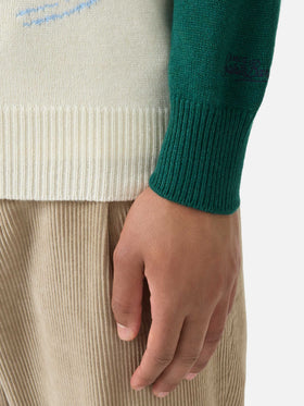Jersey de cuello redondo Heron con jacquard de postal Courchevel 