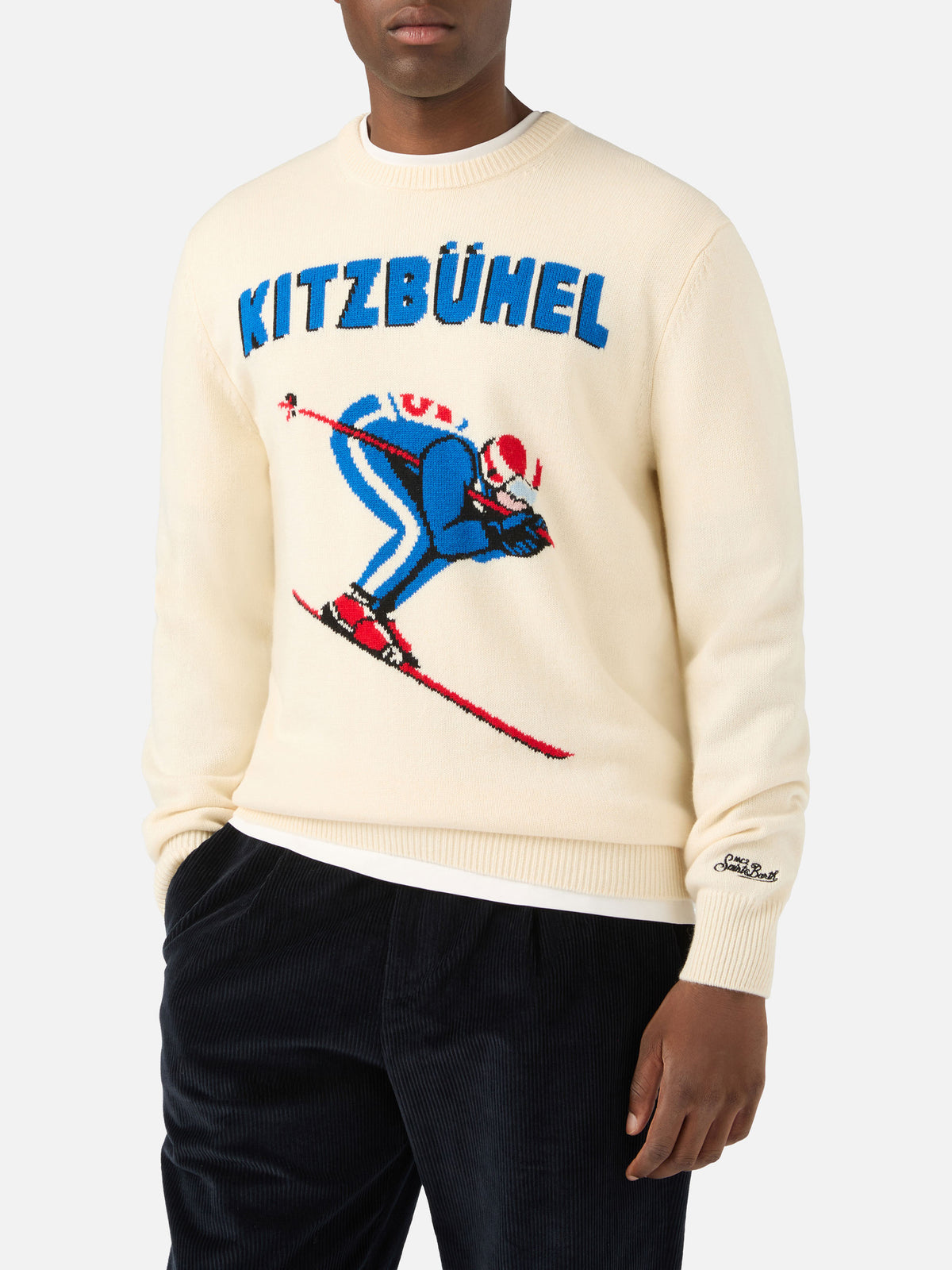 Pull ras-du-cou Grey Heron avec intarsia Kitzbüchel 