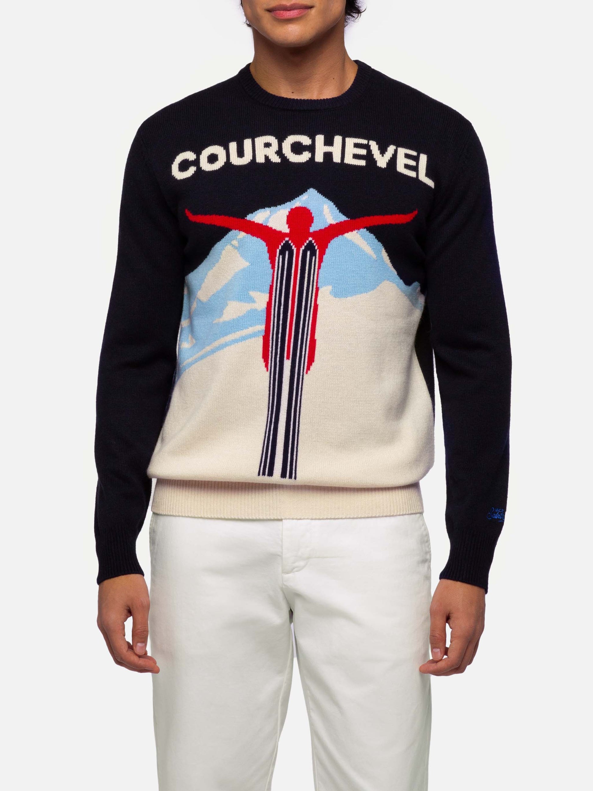Sweater Heron with Courchevel postcard jacquard - MC2 Saint Barth