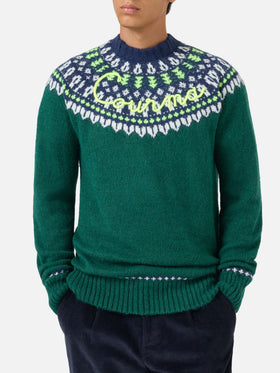 Pull en alpaga Heron Nordic Soft avec jacquard Fair Isle et broderie Courma 