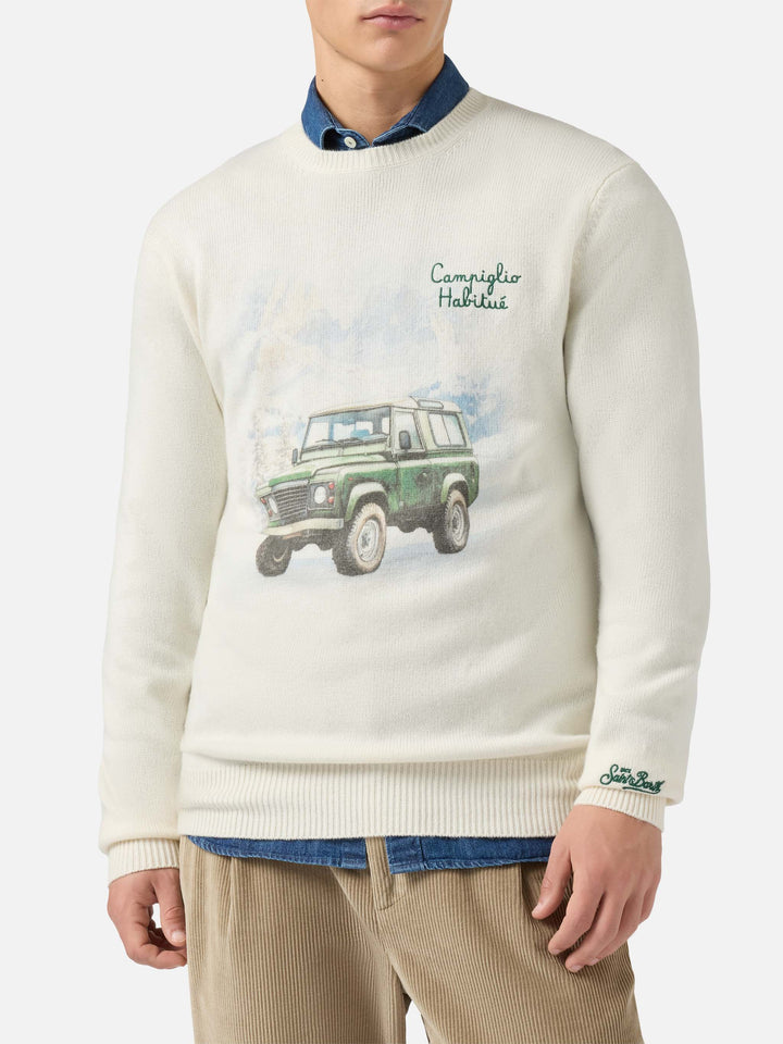 Heron Print sweater with Campiglio Road print