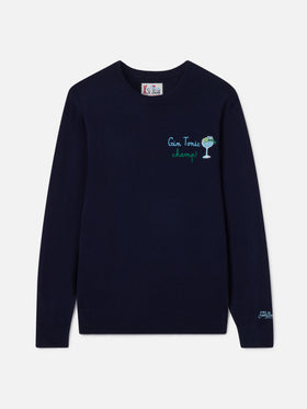 Sudadera con cuello redondo Heron con bordado Gin tonic champ 