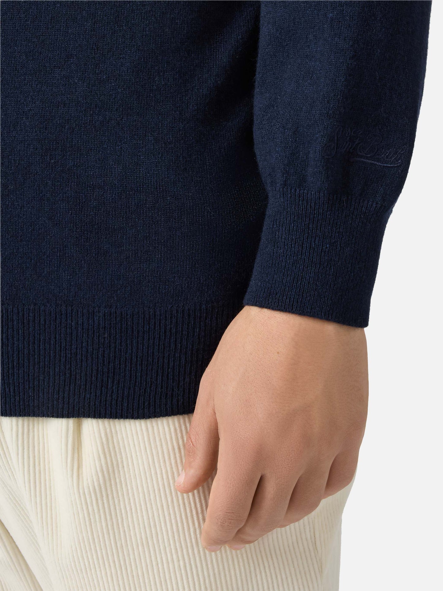 Rundhalspullover Heron Light mit Non sono bello, piaccio! Stickerei | VACANZE DI NATALE SONDERAUSGABE