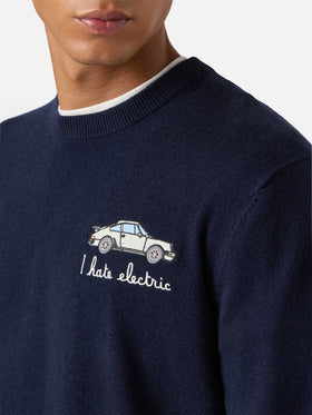 Maglione a girocollo Heron Light con ricamo I hate electric