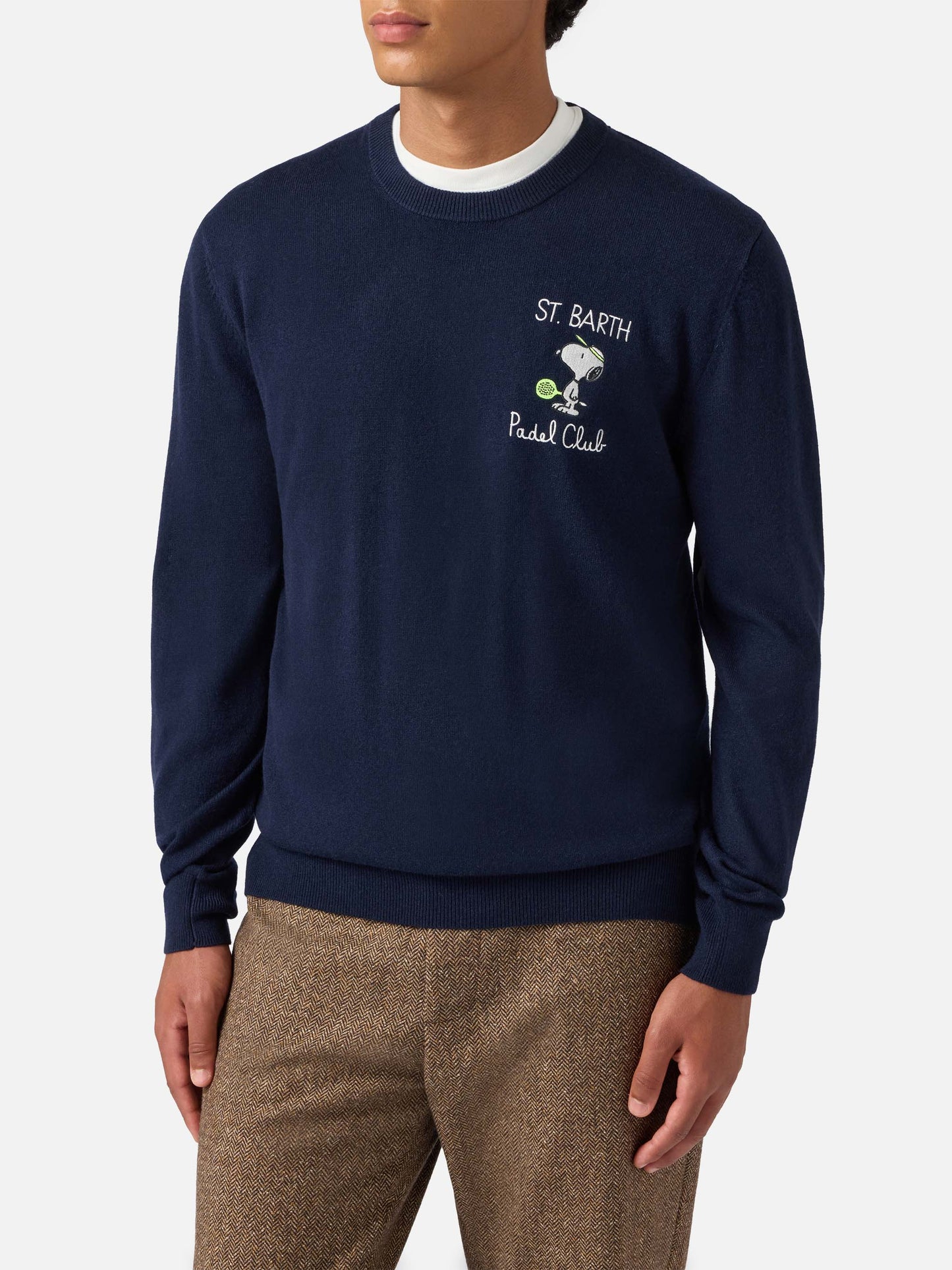 Maglione a girocollo Heron Light con ricamo Snoopy padel champ | PEANUTS SPECIAL EDITION