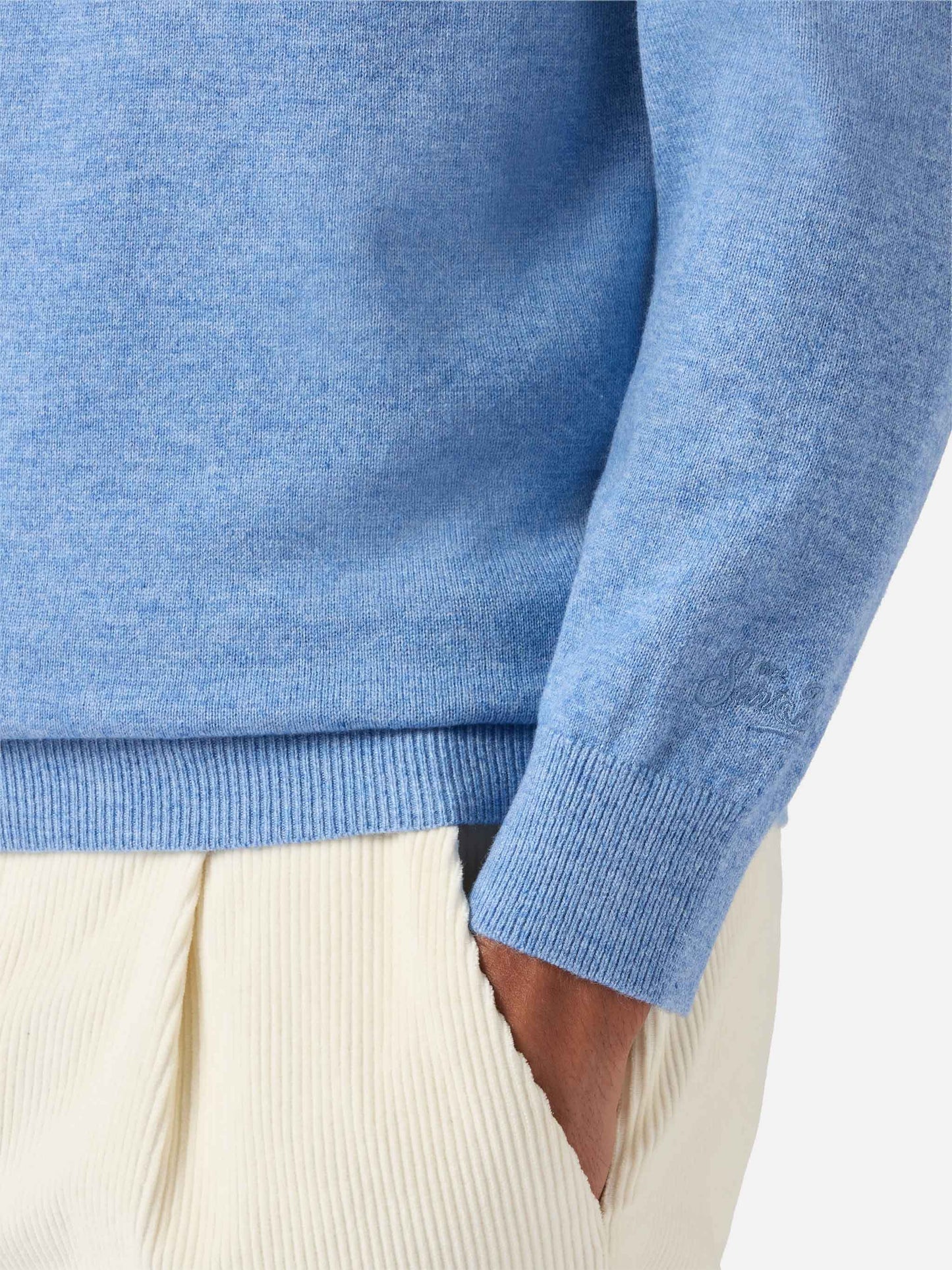 Maglione a girocollo Heron Light con ricamo La felicità è nelle piccole cose