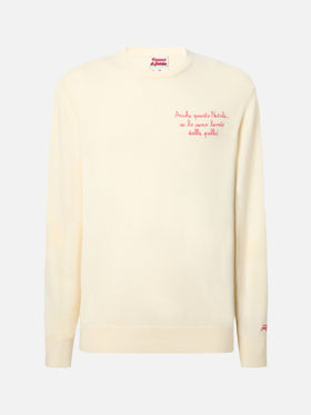 Crewneck sweater Heron Light with Anche questo Natale se lo semo levato dalle palle! embroidery | VACANZE DI NATALE SPECIAL EDITION