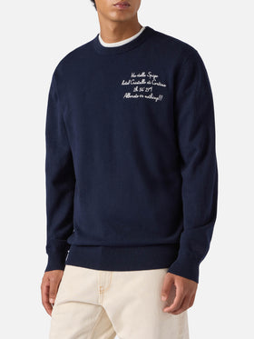Crewneck sweater Heron Light with Via della Spiga… Alboreto is nothing! embroidery | VACANZE DI NATALE SPECIAL EDITION