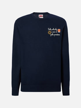 Crewneck sweater Heron Light with Sole, wishky e sei in pole position! embroidery | VACANZE DI NATALE SPECIAL EDITION